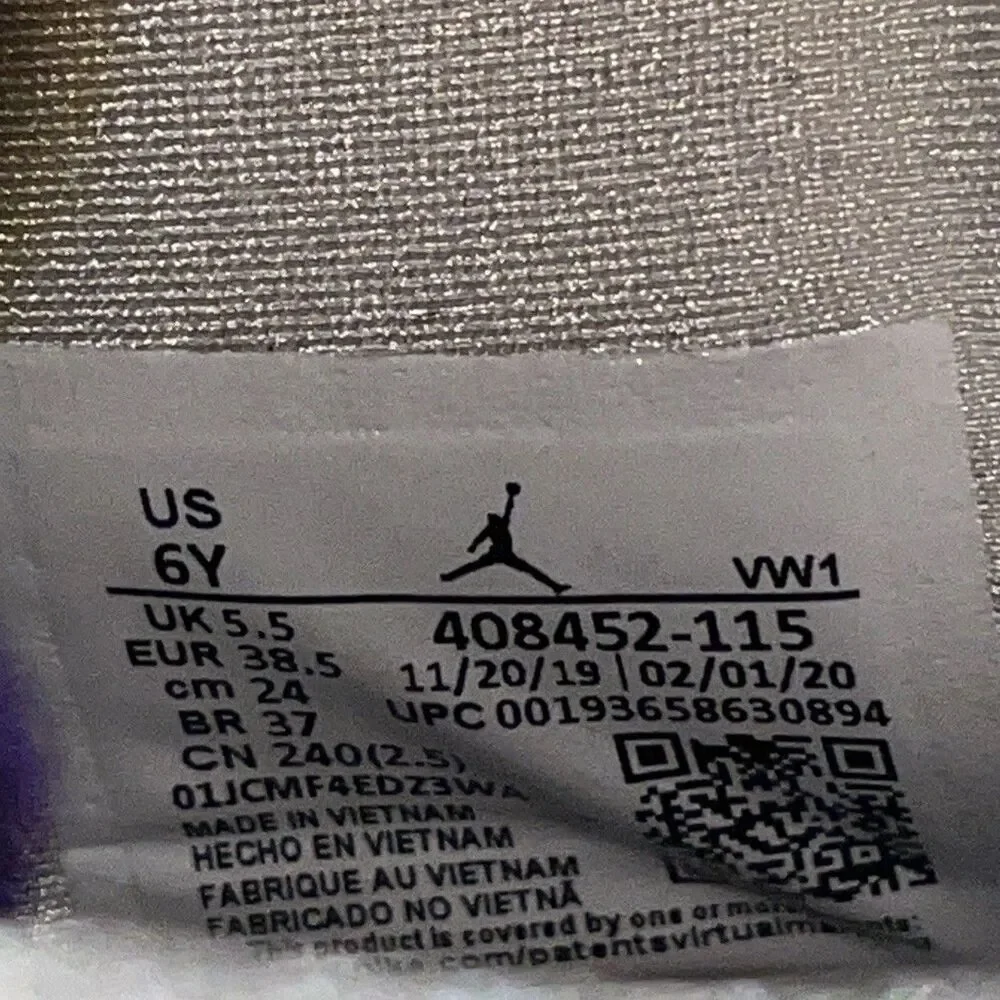 Size 6 - Nike Air Jordan 4 Retro GS Purple Metallic Men's Shoes